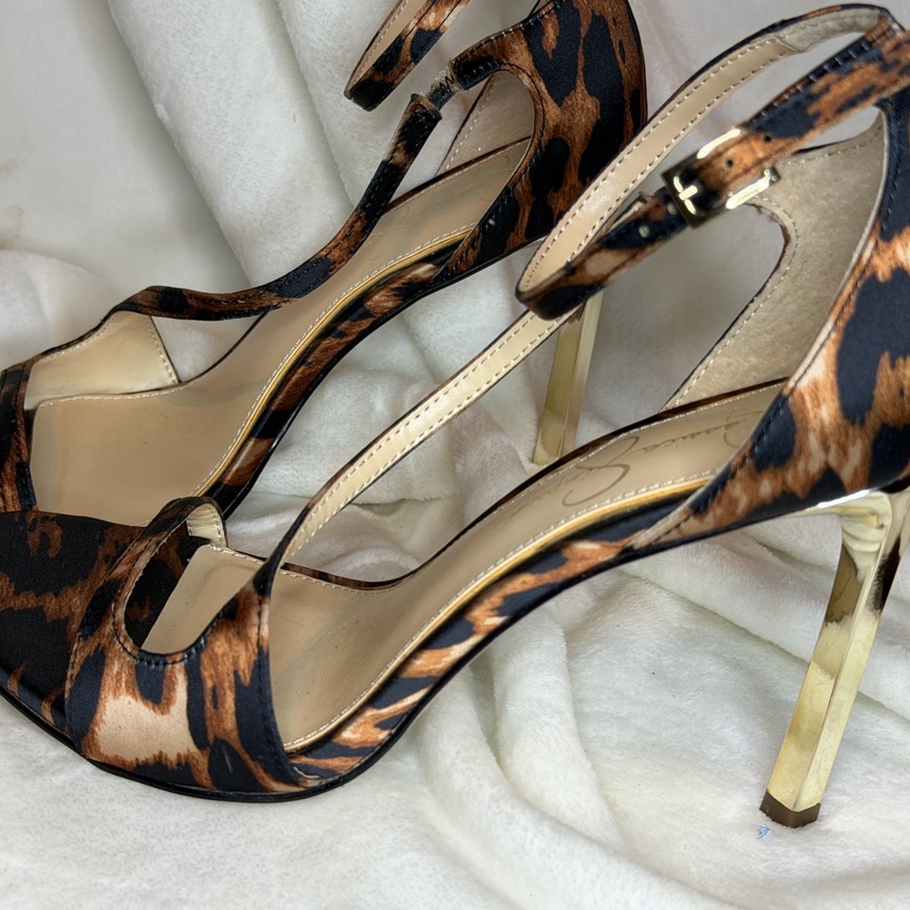 Jessica Simpson Qamille Leopard Print Strappy Stiletto Heels size 8 new - Picture 2 of 15